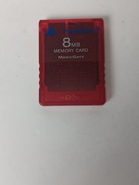 Sony PlayStation 2 8MB Memory Card - Red Transparent Untested